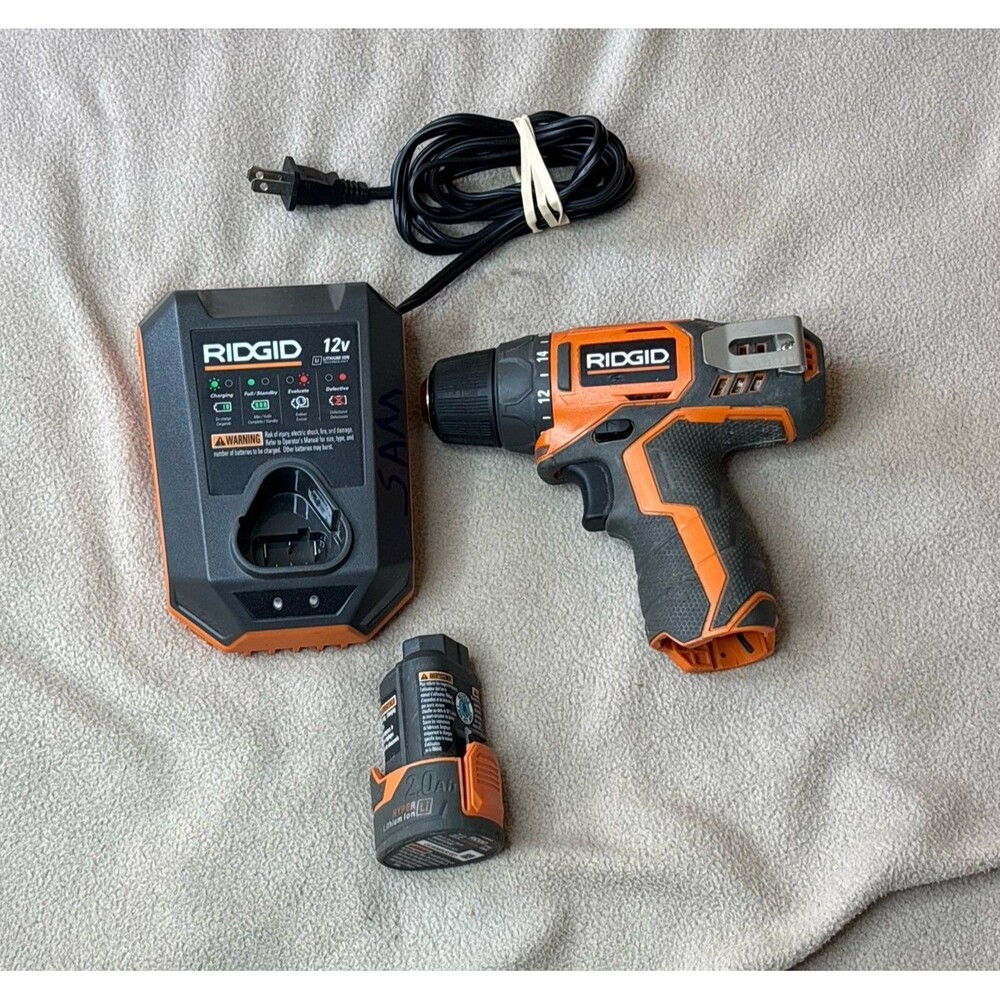 RIDGID R82005 12V Lithium-Ion 3/8" Cordless Drill Driver w/ Charger & 1 Battery